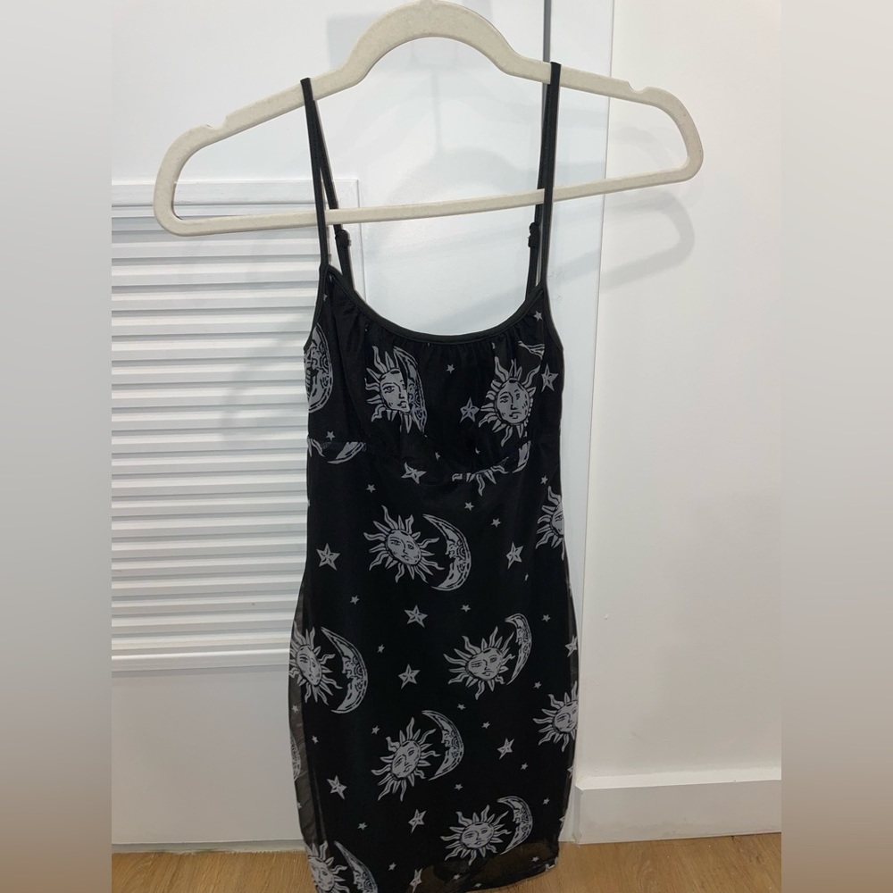 Princess Polly Black Printed Mini Dress w/ Zipper